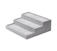 JSGHGDF Frosted Velvets Jewelry Presentation Tray 3 Step Trapezoid Shelf Sturdy Base for Earring Retail Displays Jewelry Presentation Case