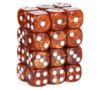 JSGHGDF Glossy Rolling Game Dices Set 24 Piece Acrylic, Pearl Brown