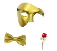 JSGHGDF Halloween Party Face Cover Bundle Featuring Curved Design, Gold