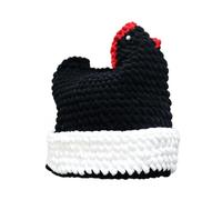 JSGHGDF Knitted Turkey Brimless Hat Cosplay Costume for Halloween, Black