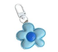 JSGHGDF Lovely Flower Charm Keychain Girl Book Bag Pendant Ornament Key Chains Keyring Accessories Jewelry for Ladies, Blue