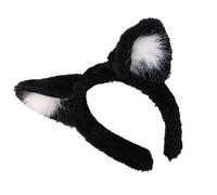 JSGHGDF Luxury Black Ear Headband Plush for Role Play, A