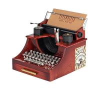 JSGHGDF Melodies Playing Decorative Nostalgic Typewriter Music Box with Drawer Wind Up Swinging Musical Ornament for Gift Giving Home Decors Music Box