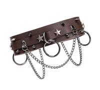 JSGHGDF Mercenary Knights Shoulder Armour Rivets Studded Choker Necklace Medieval Faux Leather Pauldron for LARP/Cosplay Halloween Rivets Choker Necklace