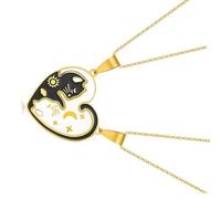 JSGHGDF Metal Couple Necklaces Featuring Black and White Cats Symbolizing Love for Him and Her Ideal for Gift Giving Couple Necklace