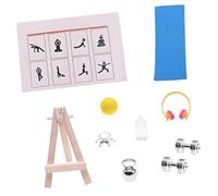 JSGHGDF Miniature Gym Scene Setting Equipment Collection Set for Doll House Decoration and Kids Creative RolePlay Activity Collectible Fitness Miniatures