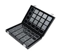 JSGHGDF Modern White Acrylic Compartment Trays with Small Square Boxes Gemstones Display Box with Clear Window Transparency Storage Box