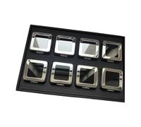 JSGHGDF Multi Compartment Metal Glass Cover Display Trays Exhibition Box for Loose Diamonds and Colored Gemstones Display Tray