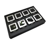 JSGHGDF Multi Compartment Metal Glass Cover Display Trays Exhibition Box for Loose Diamonds and Colored Gemstones Display Tray