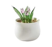 JSGHGDF Multicolored Glass Succulents Potted Plant Ornament, B
