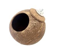 JSGHGDF Natural Coconut Shell Bird House Shelter Place Rest Huts Nest with Soft Lining for Small Birds Parakeets and Lovebirds Bird House