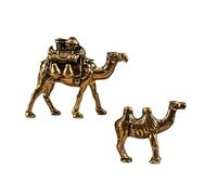 JSGHGDF Of 2 Brass Desert Camels Figurines Antique Finish Tea, 2camel