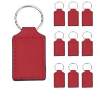 JSGHGDF Pack Of 10 Sublimation Blanks Keyring Pendant Heat Transfer PU Leather Keychains For Men Women Birthday
