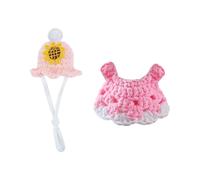 JSGHGDF Pack of 2 Interlaced Gerbil Dress and Hat Set Soft Ventilated Costume for Small Animals Party Celebration Daily Use Weave Sixteen Fifty Small Animals