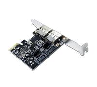 JSGHGDF PCIExpress2.0 Double SATAIII Controller Card 6Gbps Speed and Backward Drive Compatibility PCIe to Sataiii ESATA Expansion Card