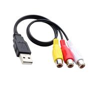 JSGHGDF Plugs Play USB To 3RCA Adapters Cord 25cm Length For TVs Computers Gaming Consoles For AV Connectivitys USB Composite Video Sound Cord