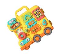 JSGHGDF Portable Sensory for Fine Motor Skills Practice Educational Toy Bus Shaped Toy Activity Board Sensory Activity Learning Board