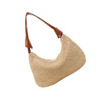 JSGHGDF Practical Friendly Woven Beach Bag For Women Large Capacity Handbag Fashion Top Handle Purse With Zipper Closure Beach Bag