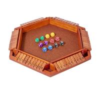 JSGHGDF Reversible Six Sided Wooden Board Game with Dices for Family Entertainment and Educational Learning Double Sided Number Flipping Game