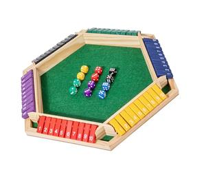 JSGHGDF Reversible Six Sided Wooden Board Game with Dices for Family Entertainment and Educational Learning Double Sided Number Flipping Game