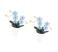 JSGHGDF Shelf Accent Flower Pair for 1: 12 Interiors, Blue | Small Planter Accent for Display Shelves, Side Tables and Interior Corners At Home for Collectors