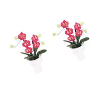 JSGHGDF Shelf Accent Flower Pair for 1: 12 Interiors, Piece of red | Small Planter Accent for Display Shelves, Side Tables and Interior Corners At Home for Collectors