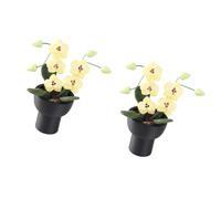JSGHGDF Shelf Accent Flower Pair for 1: 12 Interiors, Yellow | Small Planter Accent for Display Shelves, Side Tables and Interior Corners At Home for Collectors