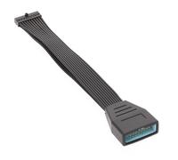 JSGHGDF Small USB3.0 19/20 Pin Internal Extension Header Adapter Cable Black Flat Wire For Motherboards USB