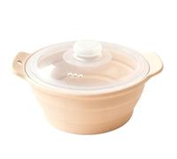 JSGHGDF Space Saving Silicone Steamer for Microwave Oven Ideal for Small Kitchens 42Oz Foldable Design Small Pots Set Silicone Steaming Container