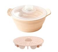 JSGHGDF Space Saving Silicone Steamer for Microwave Oven Ideal for Small Kitchens 42Oz Foldable Design Small Pots Set Silicone Steaming Container