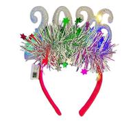 JSGHGDF Sparkling New Year Hair Accessories Hairband 2026 Christmas Party Celebrations Unisex Design for Boys Girls