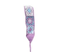 JSGHGDF Sweet Crochet Turban Hollow Out Hair Kerchief Tie Back Headwrap Flower Pattern Small-fresh Turban for Girls Photo Props