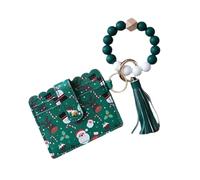 JSGHGDF Thin Wallet Keychain Bracelets for Women, Credit Card Holder Wristlet with Tassels Keyrings Present for Her Wallet Keychain Wristlet