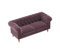 JSGHGDF Tufted Vintage Couch Furniture Accent for Doll, Plum A | Vintage Sofa Furniture with Tufted Rolled Arms for Shelf Display, Collector Doll House Arrangements and Styling