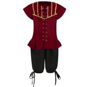 JSGHGDF Two-Piece Pirate Costume Outfit, Red J