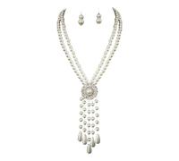 JSGHGDF Typical Sphere Inspired Jewelry Set Necklace with Matching Earrings Permanent Design Professional Meetings Intimate Dates Comfortable All Day Wear Jewelry Set