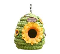 JSGHGDF Unique Woven Design Bird Home Including Drainage Holes Perfect for Sparrows Bluebirds and Finches Weatherproof Birdhouse