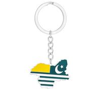 JSGHGDF Versatile Kashmir Map Keychain Culture Keyrings Kashmir Map Key Holder Perfect For Travelers And Keychain