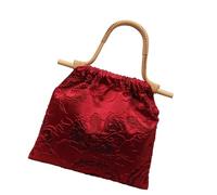 JSGHGDF Wedding Handbag with Embroidery, New Chinese Cloth Fabric Bride Purse for Organizing Essentials Chinese Wedding Bag Red Bride Bag Portable Handbag