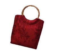 JSGHGDF Wedding Handbag with Embroidery, New Chinese Cloth Fabric Bride Purse for Organizing Essentials Chinese Wedding Bag Red Bride Bag Portable Handbag