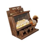 JSGHGDF Wood Outdoor Feeder for Birds and Squirrels, Wall or Tree Mounted, Decorative Accessory Wooden Wildlife Feeder for Outdoor