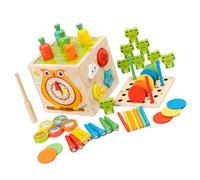 JSGHGDF Wooden Shape Classification Box for Preschoolers Multiple Geometry Learning Games Shape and Color Recognition Toy