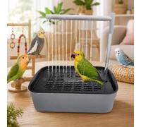 JSGMSW Automatic Parakeet Bird Bath with Pump,USB Powered Bird Fountain Parrot Bathtub Automatic Birdbath Shower with Circulating Faucet,Quiet Circulating Water System for Budgie,Lovebird (S)