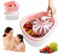 JSGMSW Fruit Cleaner Spinner,Fruit Washer and Spinner with Brush,Manual Vegetable Washer Salad Cleaner with Crank Handle,Large Cleaning Bowl for Fruits, Vegetables and Salad, Produce Scrubber (Pink)