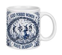 JSGMSW God Forbid Women Have Hobbies Witch Ceramic Mug,11oz Feminist Gift