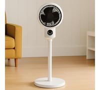 JSH 9" Portable Pedestal Air Circulator Cooling Fan | Powerful Airflow Energy Efficient Quiet | 90° Oscillating, Tilt Angle | Whole Room Air Shower Aircon | 3 Speeds with Time and Remote Control