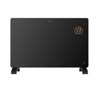 JSH Electric Glass Panel Heater 2000W or 1500W | WiFi Enabled Smart App or Remote Control Radiator | 1.5KW 2KW Wall Mounted or Free Standing & Timer | Home Energy Efficient (Black 1500W)