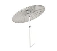 JSH Shanghai Parasol Umbrella | 280cm Canopy | 180gsm Polyester Garden Covering Party Wedding Picnic Pool Outdoor Shade | Full Tilt Crank Handle | Retractable & Foldable | Taupe Grey-Brown