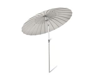 JSH Shanghai Parasol Umbrella | 280cm Canopy | 180gsm Polyester Garden Covering Party Wedding Picnic Pool Outdoor Shade | Full Tilt Crank Handle | Retractable & Foldable | Taupe Grey-Brown