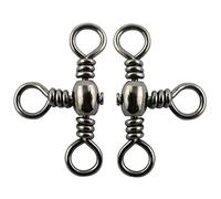 JSHANMEI 100Pcs/Lot Fishing Barrel 3 Way Swivels Crossline Rig Swivels Kit Fishing Lure Connector Fishing Tackle Set (120pcs/box 5 size mixed)